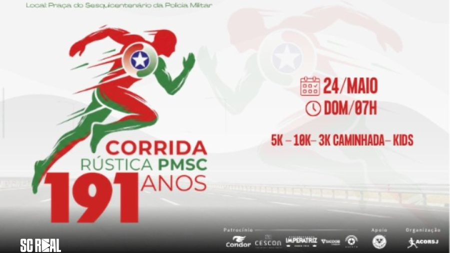 PMSC abre inscrições para Corrida Rústica em comemoração aos 191 anos da corporação