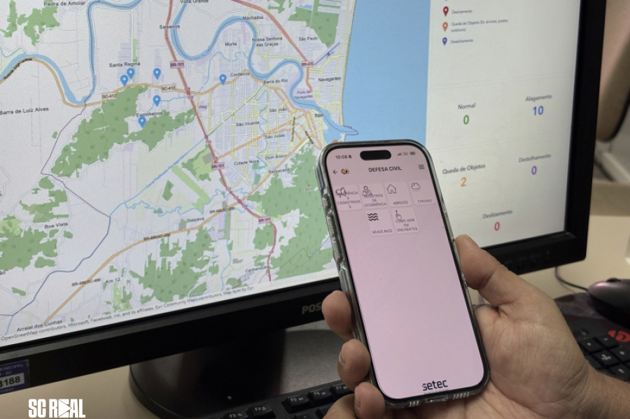 População de Itajaí pode informar a Defesa Civil sobre ocorrências por meio digital 