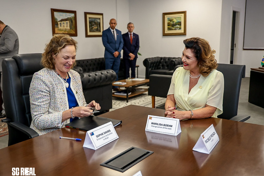 Vice-governadora detalha à embaixadora da Austrália no Brasil como Santa Catarina cria oportunidades