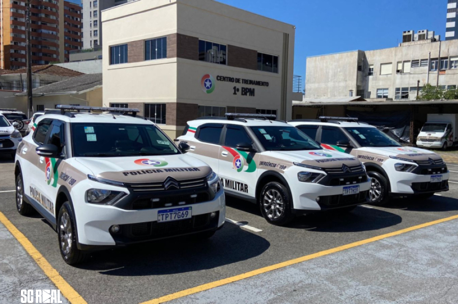 Segurança de Itajaí ganha reforço com a entrega de novas viaturas ao 1º Batalhão de Polícia Militar 